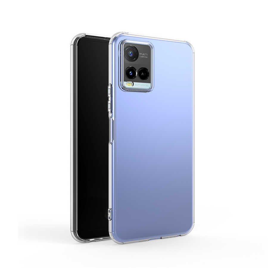Vivo Y32 Kılıf Zore Kamera Korumalı Süper Silikon Kapak Renksiz