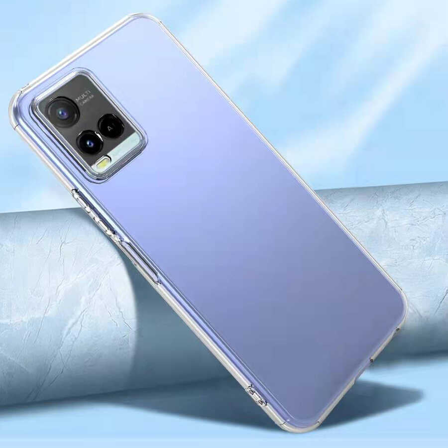 Vivo Y32 Kılıf Zore Kamera Korumalı Süper Silikon Kapak Renksiz