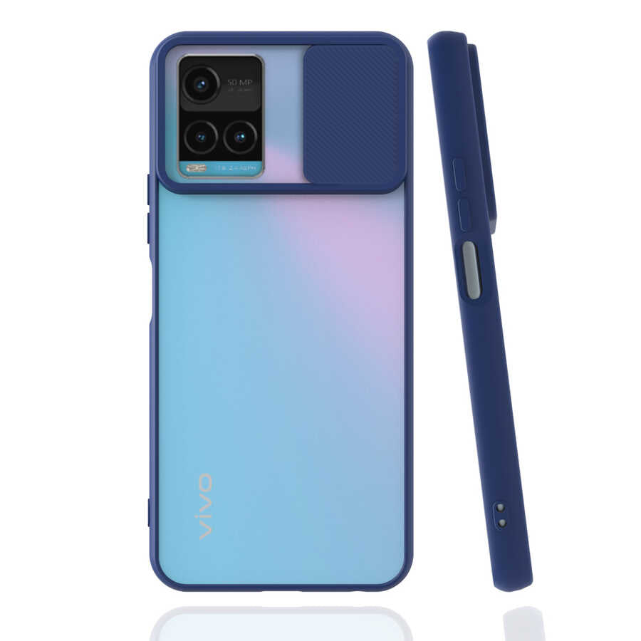 Vivo Y32 Kılıf Zore Lensi Kapak Kırmızı