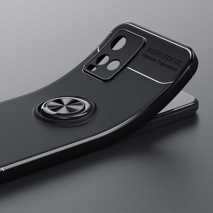 Vivo Y32 Kılıf Zore Ravel Silikon Kapak Siyah-Mavi