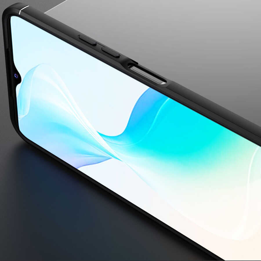 Vivo Y32 Kılıf Zore Ravel Silikon Kapak Siyah-Mavi