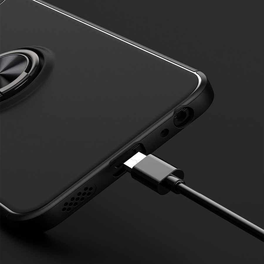 Vivo Y32 Kılıf Zore Ravel Silikon Kapak Siyah-Mavi