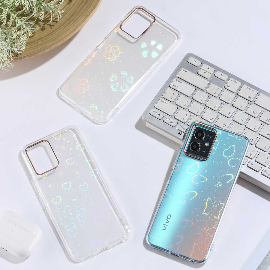 Vivo Y32 Kılıf Zore Sidney Desenli Sert Kapak Heart No1
