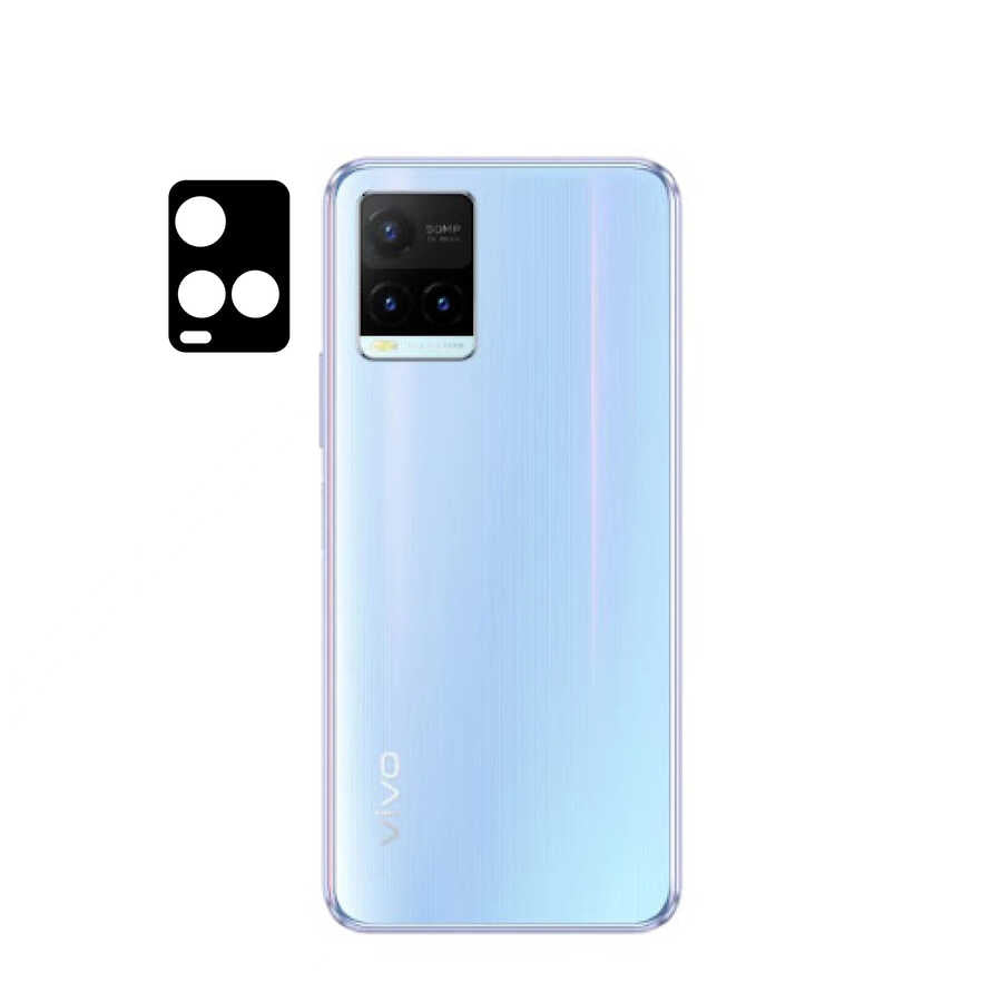 Vivo Y32 Zore 3D Kamera Camı Siyah