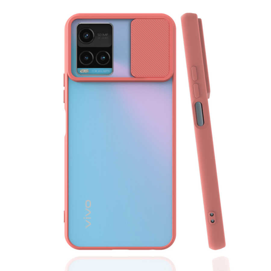 Vivo Y33S Kılıf Zore Lensi Kapak Pembe Açık