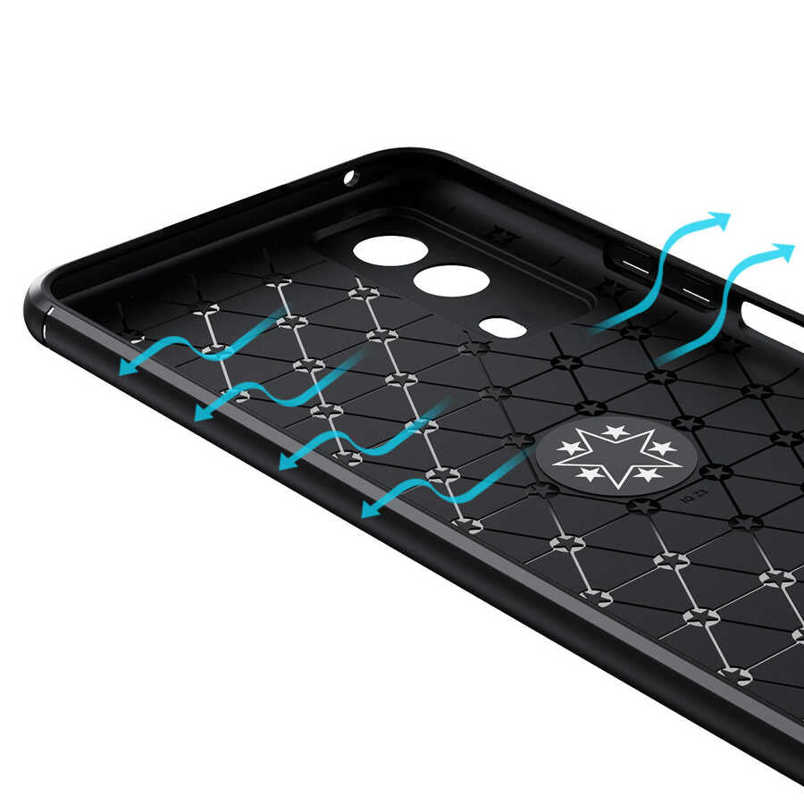 Vivo Y53S 4G Kılıf Zore Ravel Silikon Kapak Siyah