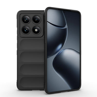 Xiaomi 14T Pro Kılıf Esnek TPU Oyuklu Arka Yüzey Tasarımlı Zore Etnik Silikon Kapak Koyu Yeşil