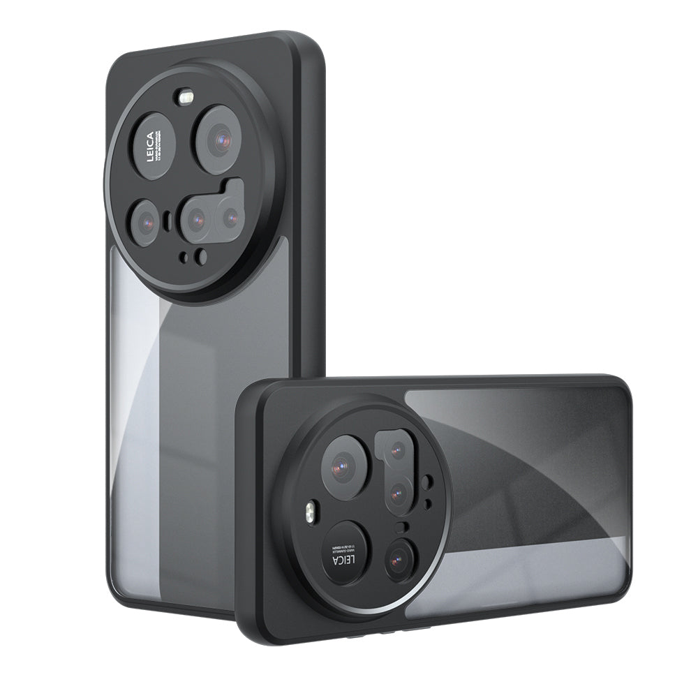 Xiaomi 15 Ultra Kılıf Kamera Korumalı Şeffaf Arka Yüzey Zore New Roll Kapak Siyah