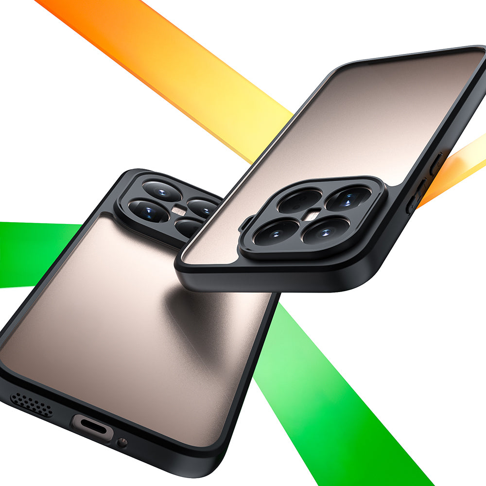 Xiaomi 15T Pro Kılıf Kamera Korumalı Şeffaf Arka Yüzey Zore New Roll Kapak Siyah