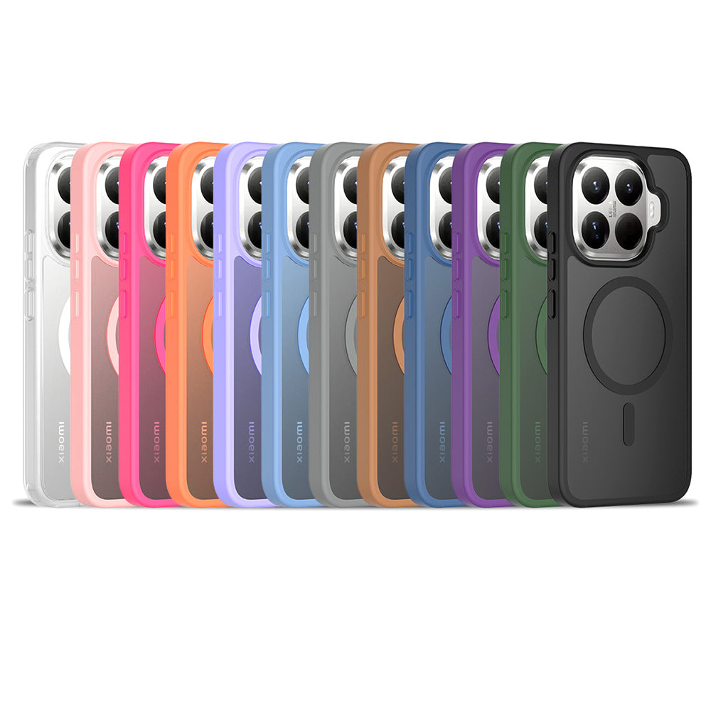 Xiaomi 15T Pro Kılıf Sert PC Arka Yüzey Wireless Şarj Özellikli Zore Flet M-safe Kapak Siyah