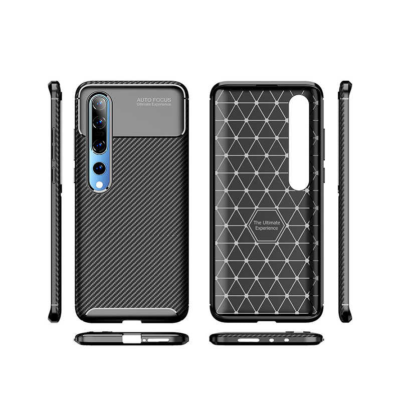 Xiaomi Mi 10 Kılıf Zore Negro Silikon Kapak Kahverengi