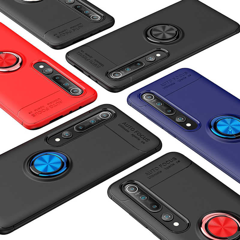 Xiaomi Mi 10 Kılıf Zore Ravel Silikon Kapak Siyah-Mavi