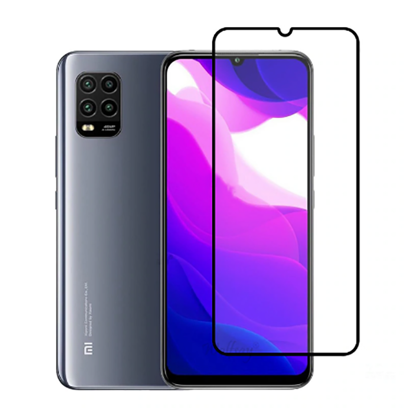 Xiaomi Mi 10 Lite Zore Kenarları Kırılmaya Dayanıklı Cam Ekran Koruyucu Siyah