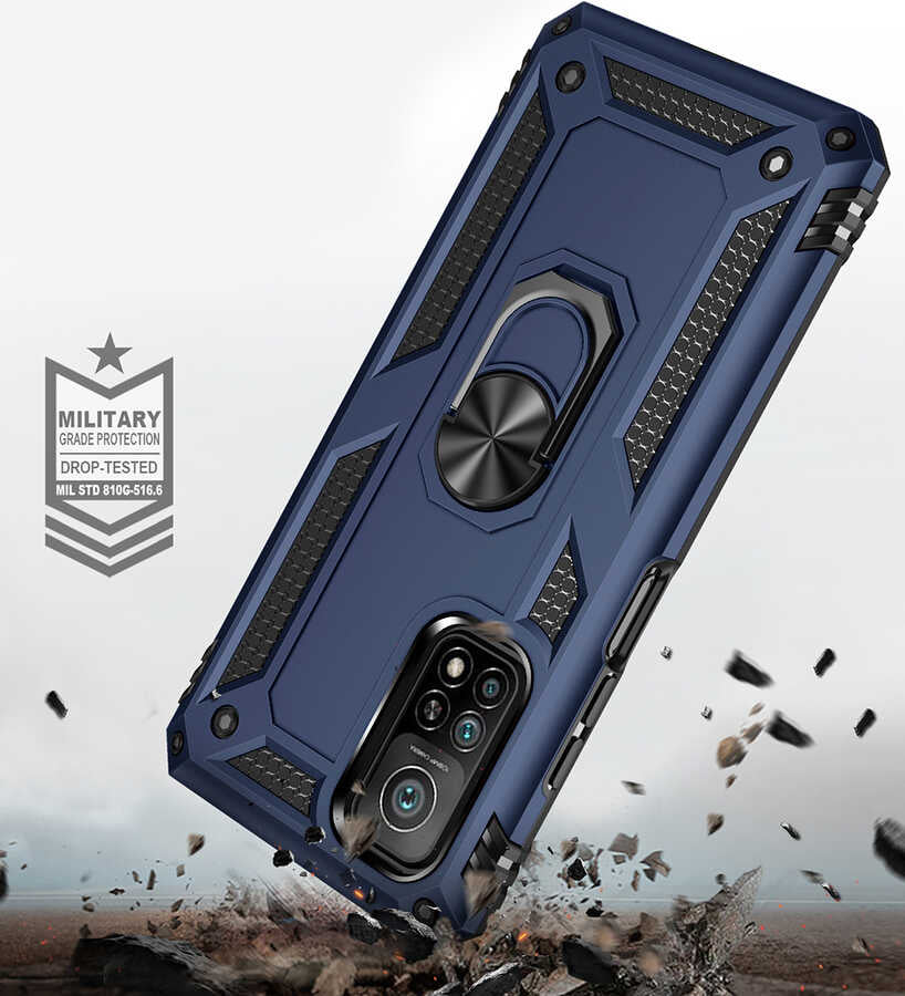 Xiaomi Mi 10T 5G Kılıf Zore Vega Kapak Mavi