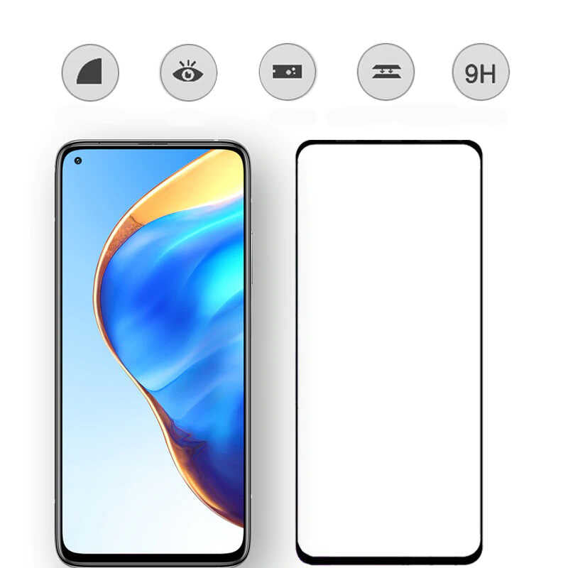 Xiaomi Mi 10T Pro 5G Zore Kenarları Kırılmaya Dayanıklı Cam Ekran Koruyucu Siyah