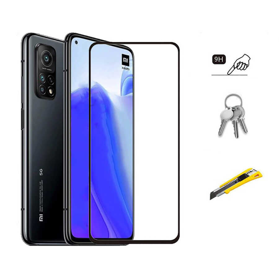 Xiaomi Mi 10T Pro 5G Zore Kenarları Kırılmaya Dayanıklı Cam Ekran Koruyucu Siyah