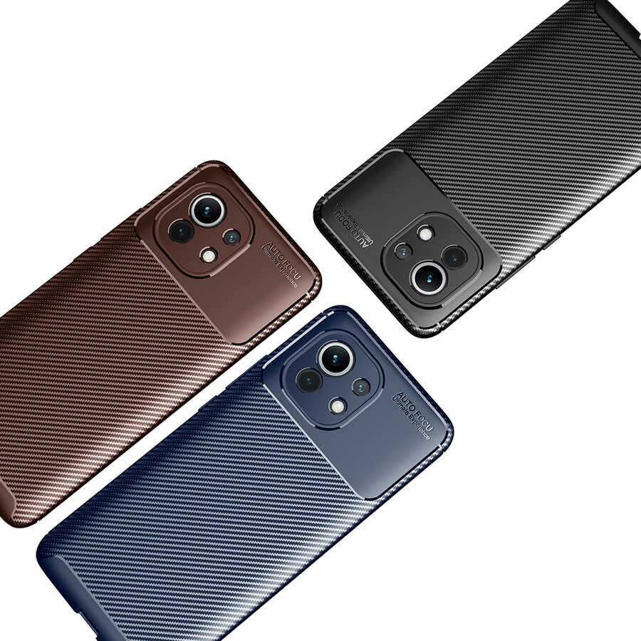 Xiaomi Mi 11 Kılıf Zore Negro Silikon Kapak Kahverengi