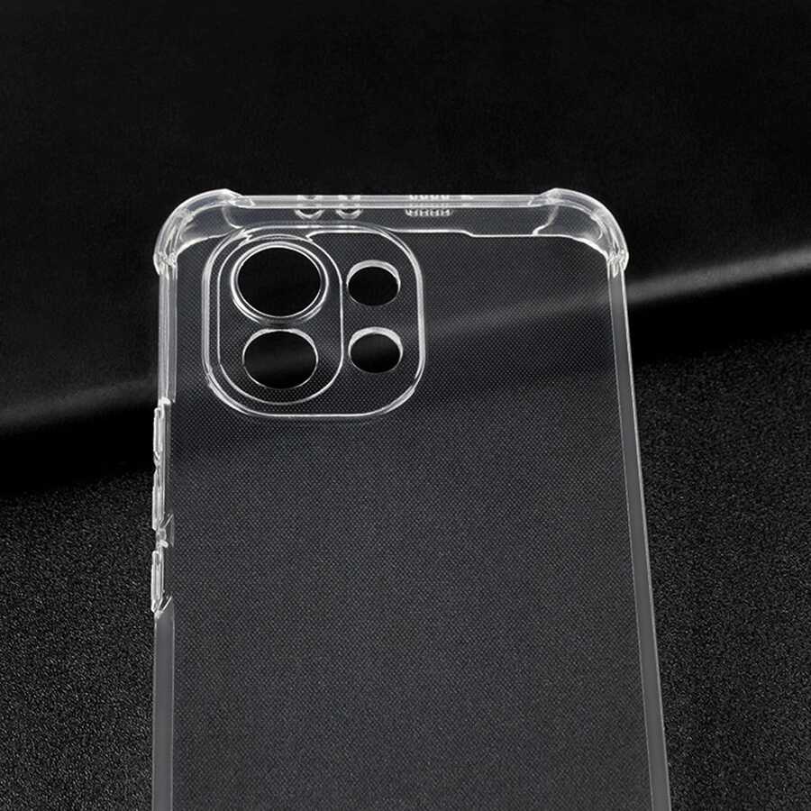 Xiaomi Mi 11 Lite Kılıf Zore Kamera Korumalı Nitro Anti Shock Silikon Renksiz