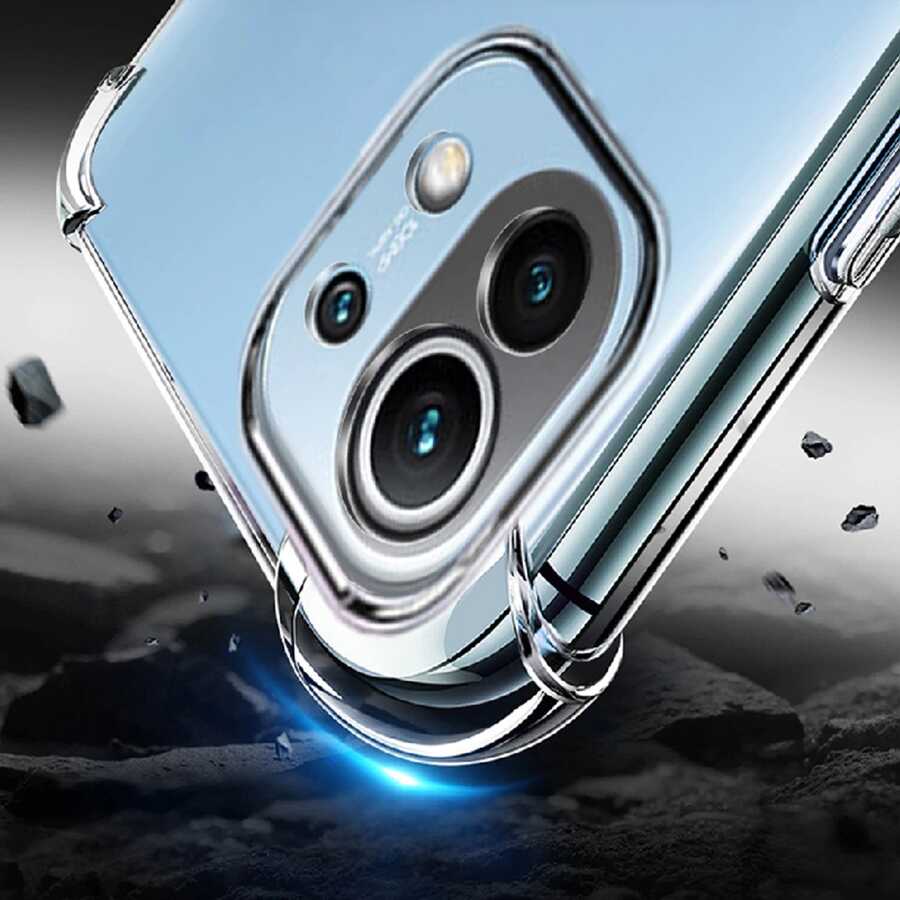 Xiaomi Mi 11 Lite Kılıf Zore Kamera Korumalı Nitro Anti Shock Silikon Renksiz