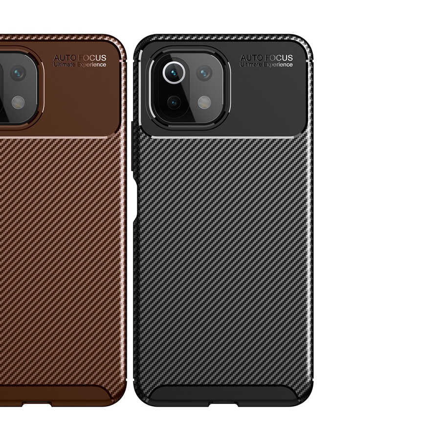 Xiaomi Mi 11 Lite Kılıf Zore Negro Silikon Kapak Kahverengi