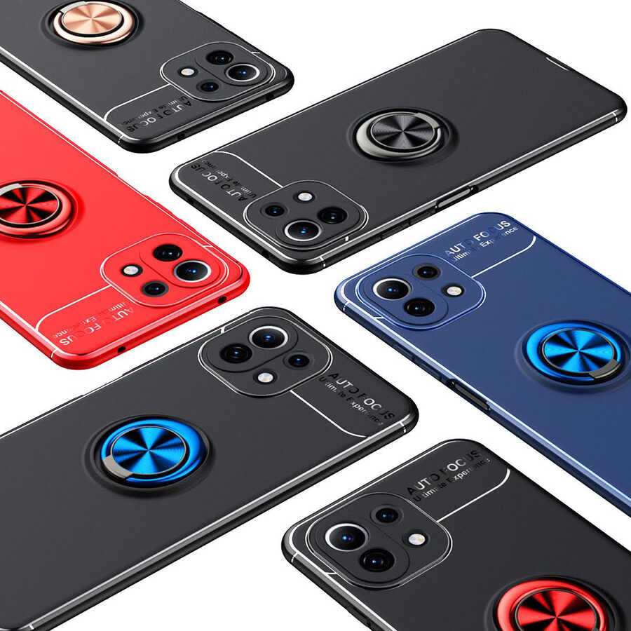 Xiaomi Mi 11 Lite Kılıf Zore Ravel Silikon Kapak Siyah-Kırmızı