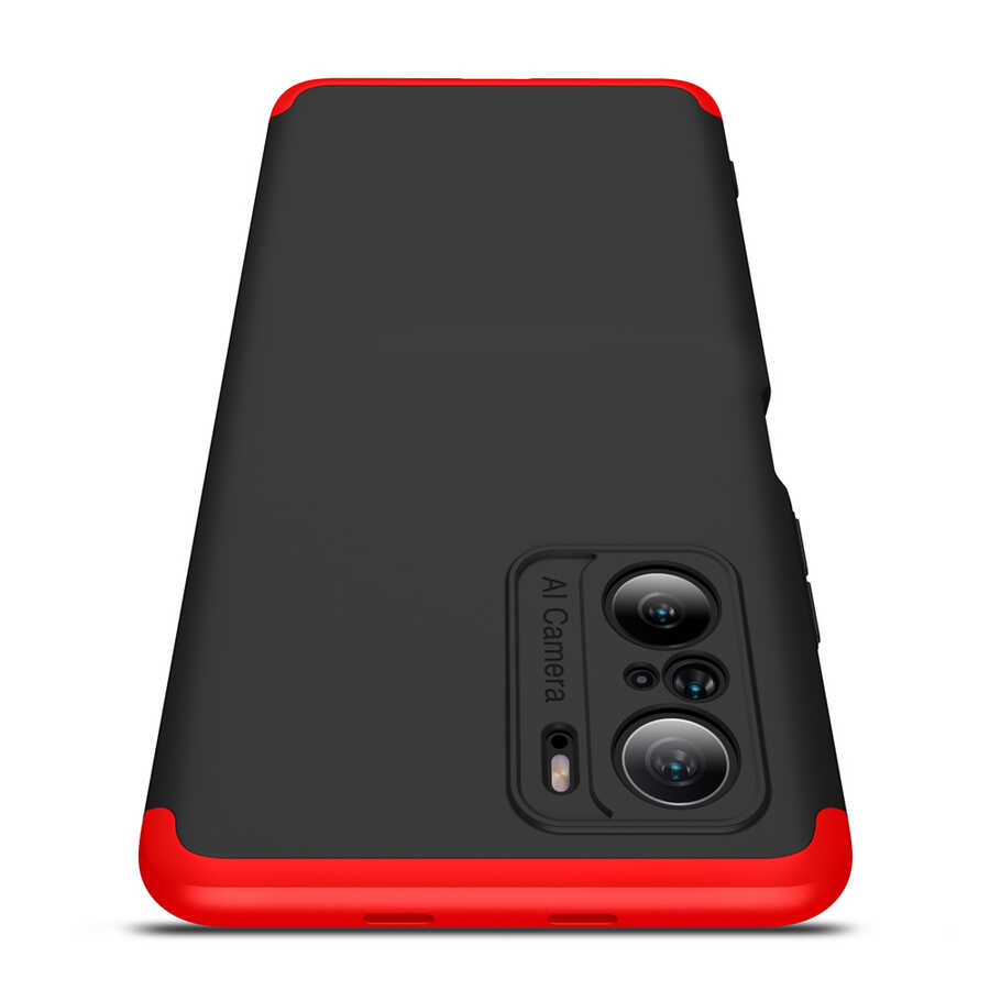 Xiaomi Mi 11İ Kılıf Zore Ays Kapak Siyah-Kırmızı