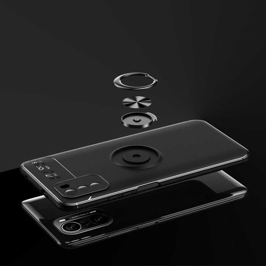 Xiaomi Mi 11İ Kılıf Zore Ravel Silikon Kapak Siyah-Rose Gold