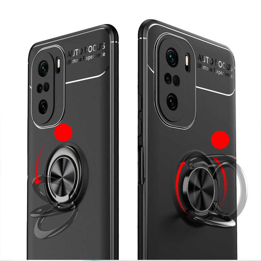 Xiaomi Mi 11İ Kılıf Zore Ravel Silikon Kapak Siyah-Mavi