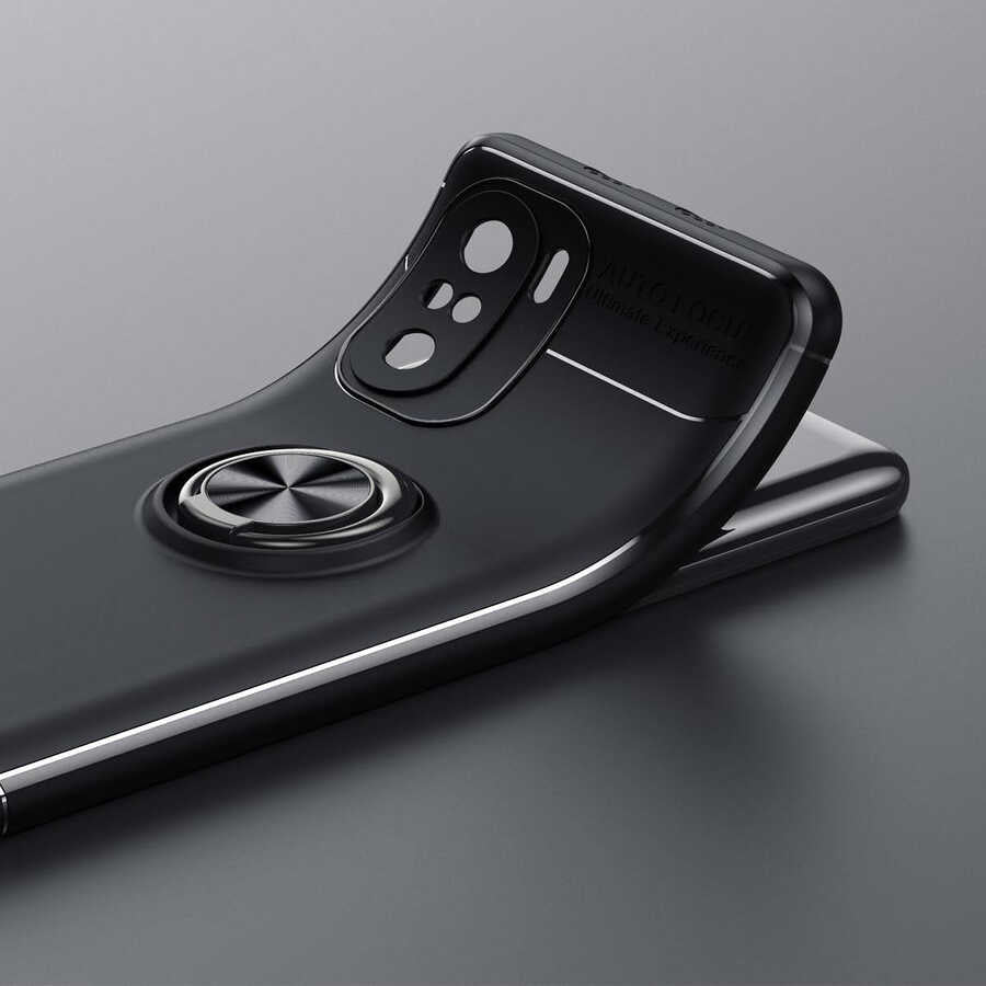 Xiaomi Mi 11İ Kılıf Zore Ravel Silikon Kapak Siyah-Kırmızı