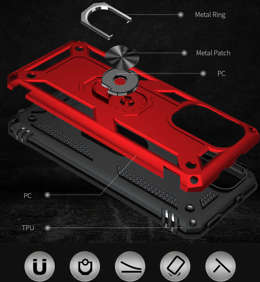 Xiaomi Mi 11İ Kılıf Zore Vega Kapak Gri