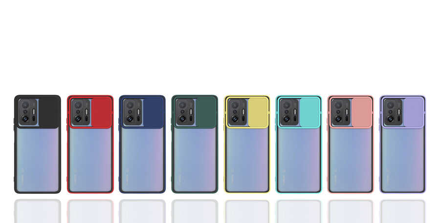 Xiaomi Mi 11T 5G Kılıf Zore Lensi Kapak Kırmızı