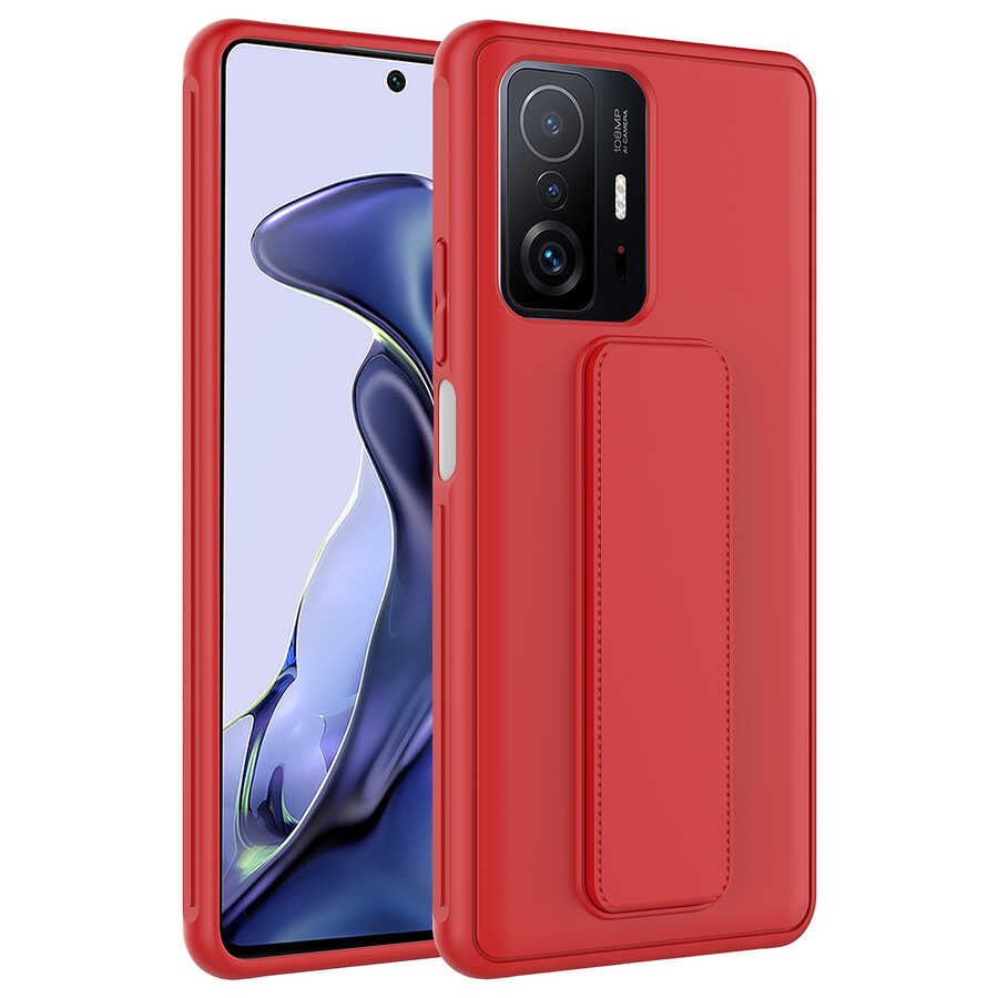 Xiaomi Mi 11T 5G Kılıf Zore Qstand Kapak Gri