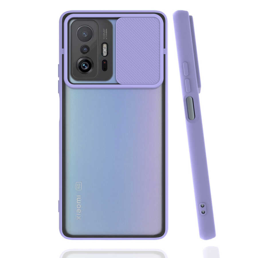 Xiaomi Mi 11T Pro 5G Kılıf Zore Lensi Kapak Lila