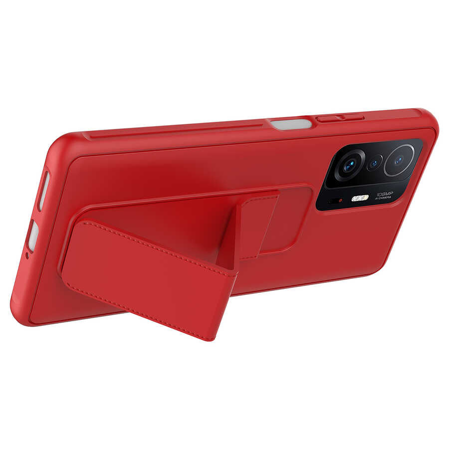 Xiaomi Mi 11T Pro 5G Kılıf Zore Qstand Kapak Mürdüm