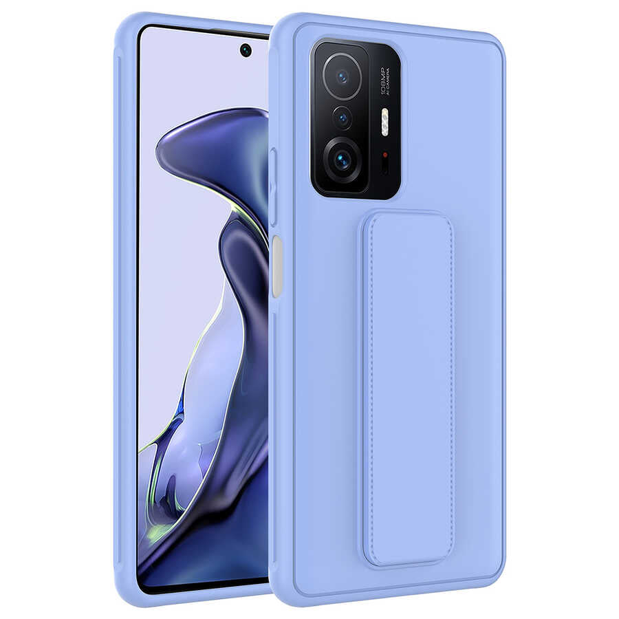 Xiaomi Mi 11T Pro 5G Kılıf Zore Qstand Kapak Lila