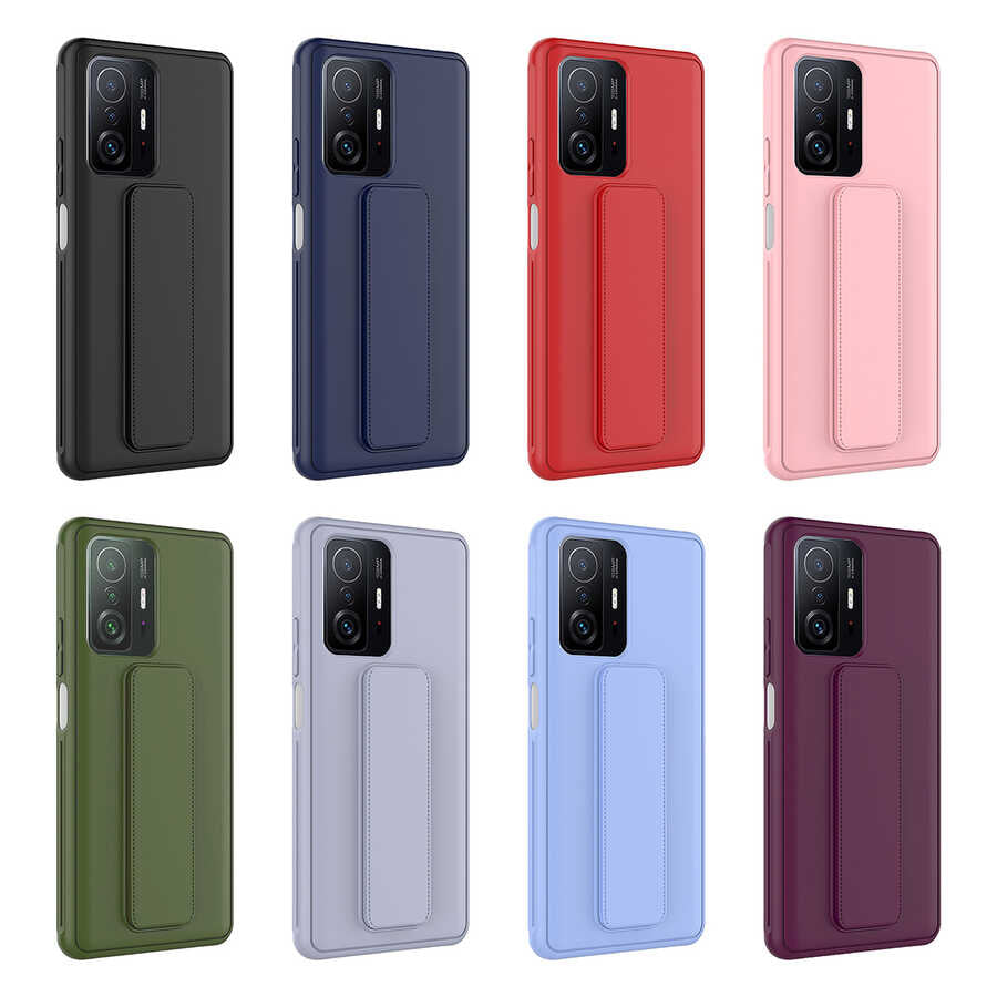 Xiaomi Mi 11T Pro 5G Kılıf Zore Qstand Kapak Lila