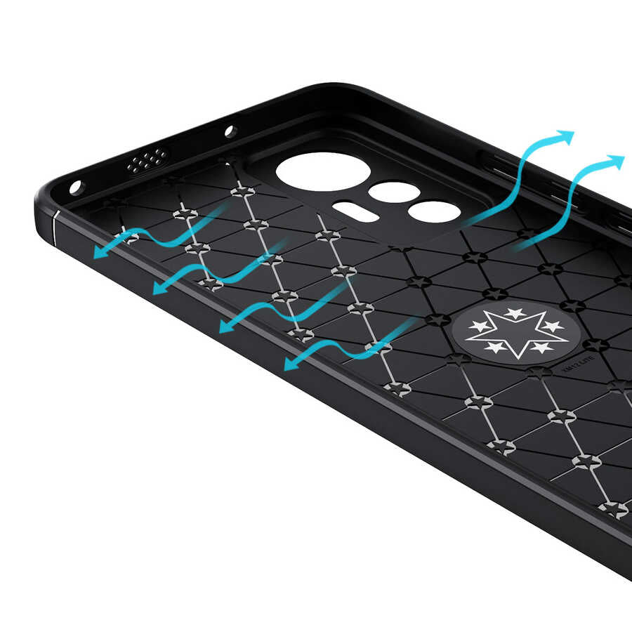Xiaomi Mi 12 Lite Kılıf Zore Ravel Silikon Kapak Siyah