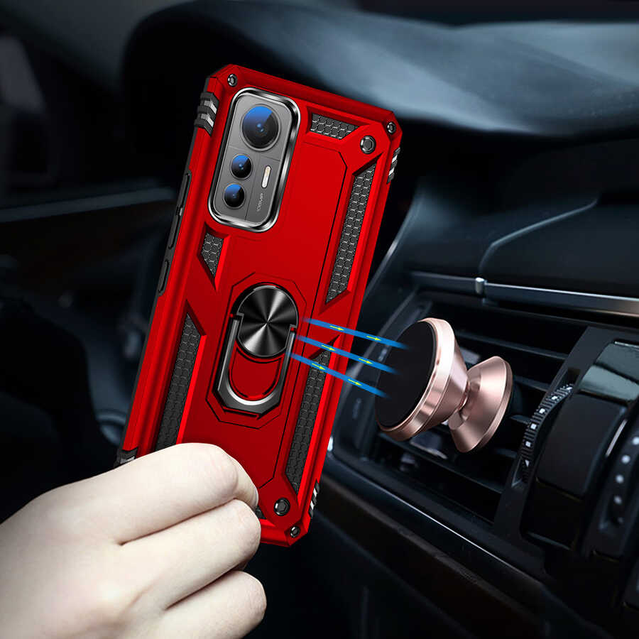 Xiaomi Mi 12 Lite Kılıf Zore Vega Kapak Kırmızı