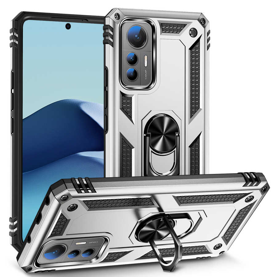 Xiaomi Mi 12 Lite Kılıf Zore Vega Kapak Gri