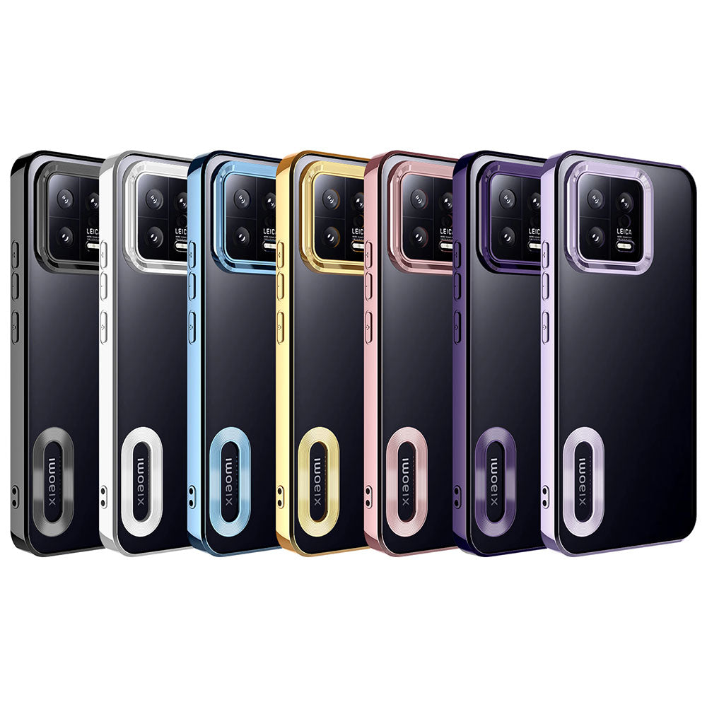 Xiaomi Mi 13 Kılıf Kamera Korumalı Logo Gösteren Zore Omega Kapak Gümüş