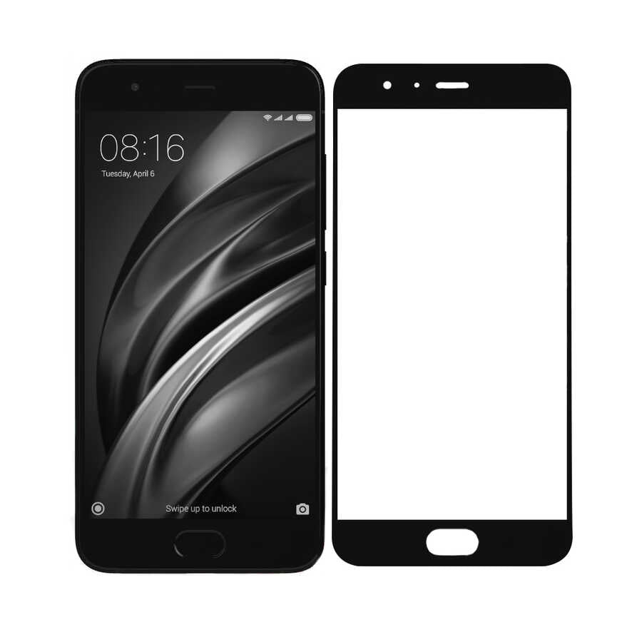 Xiaomi Mi 6 Davin 5D Cam Ekran Koruyucu Siyah