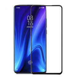 Xiaomi Mi 9T Zore Kenarları Kırılmaya Dayanıklı Cam Ekran Koruyucu Siyah