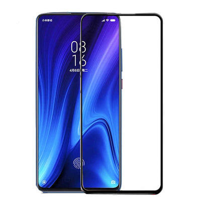 Xiaomi Mi 9T Zore Kenarları Kırılmaya Dayanıklı Cam Ekran Koruyucu Siyah