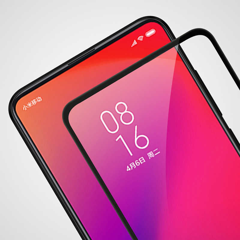 Xiaomi Mi 9T Zore Kenarları Kırılmaya Dayanıklı Cam Ekran Koruyucu Siyah