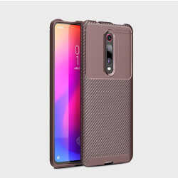 Xiaomi Mi 9T Kılıf Zore Negro Silikon Kapak Kahverengi