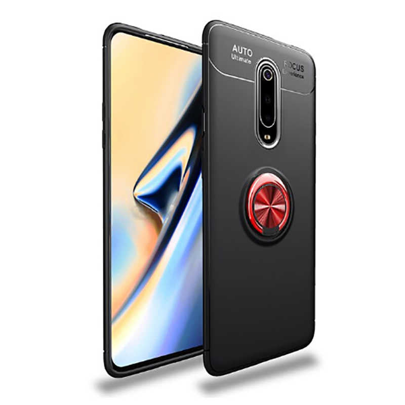 Xiaomi Mi 9T Kılıf Zore Ravel Silikon Kapak Siyah-Kırmızı