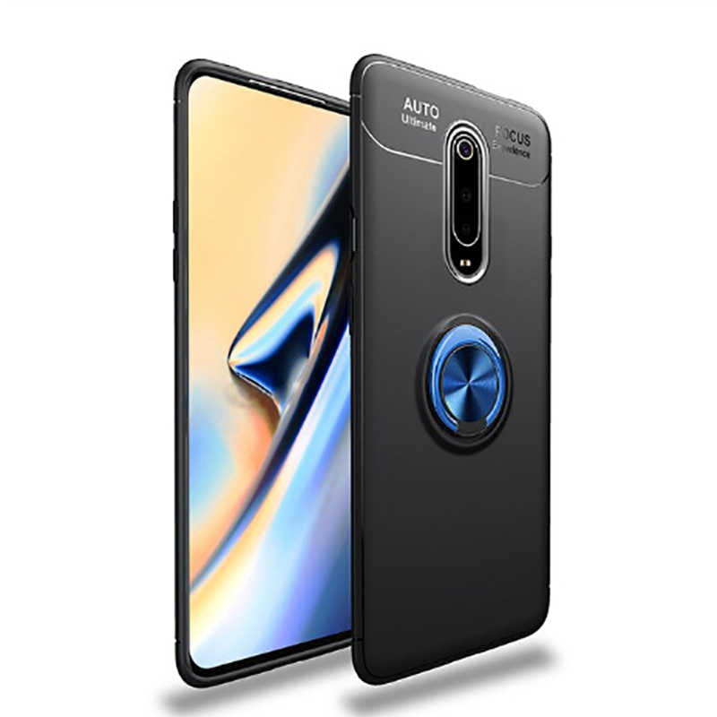 Xiaomi Mi 9T Kılıf Zore Ravel Silikon Kapak Siyah-Mavi