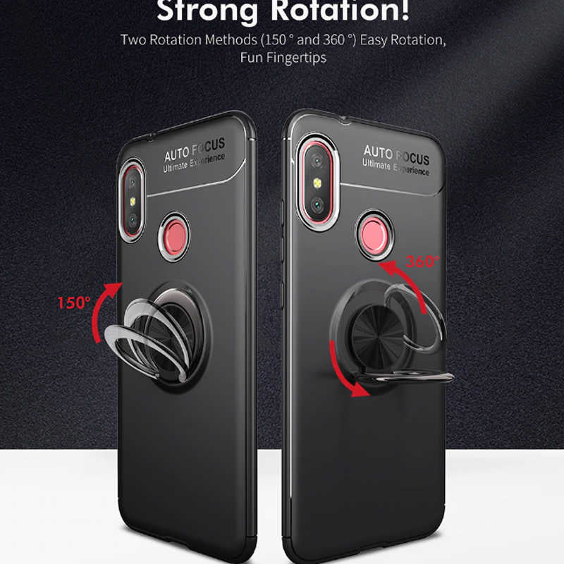 Xiaomi Mi A2 Lite Kılıf Zore Ravel Silikon Kapak Siyah-Kırmızı