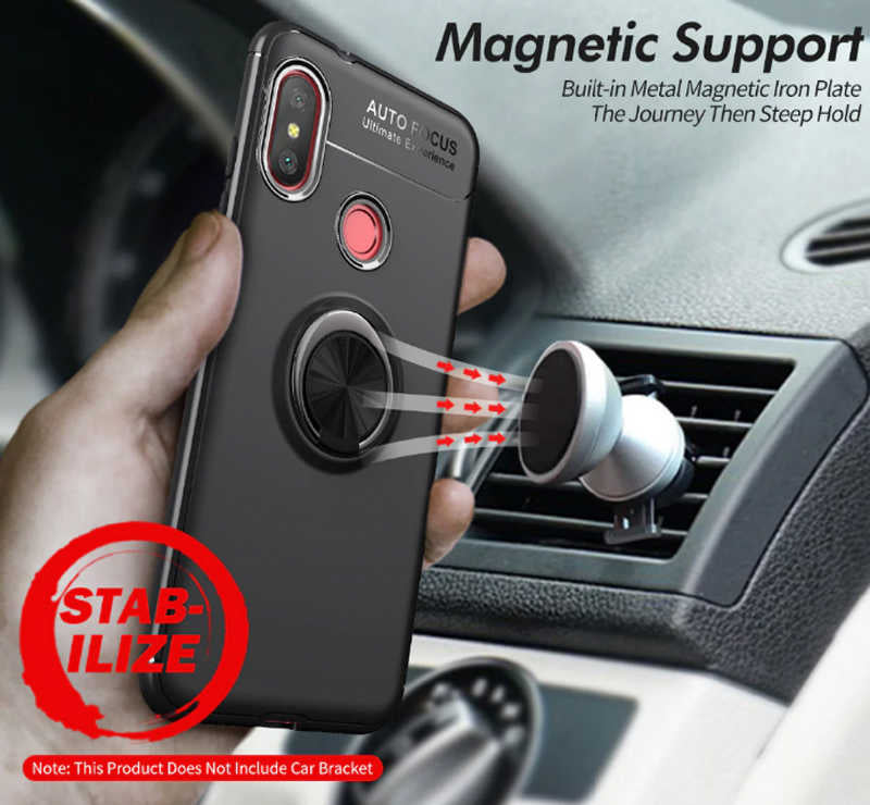 Xiaomi Mi A2 Lite Kılıf Zore Ravel Silikon Kapak Siyah-Kırmızı