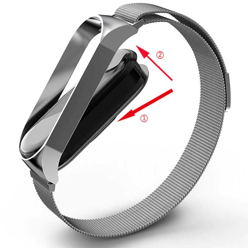 Xiaomi Mi Band 7 Zore KRD-01 Metal Kordon Siyah